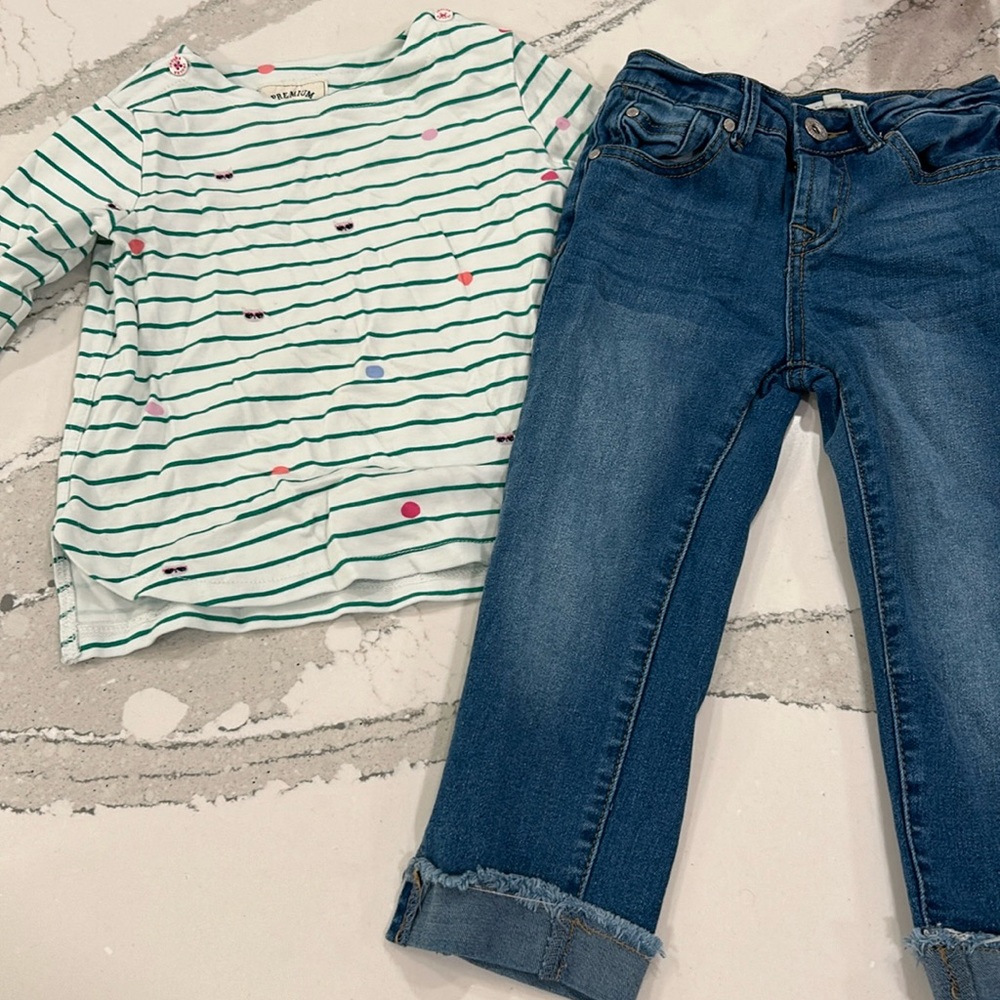🎉 Host Pick 🎈 Joules Long sleeve t shirt, 5T. Copper Key denim, 5